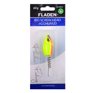 Джиг головка Fladen Big Screw Head Jig 60гр (Orange/Ye)